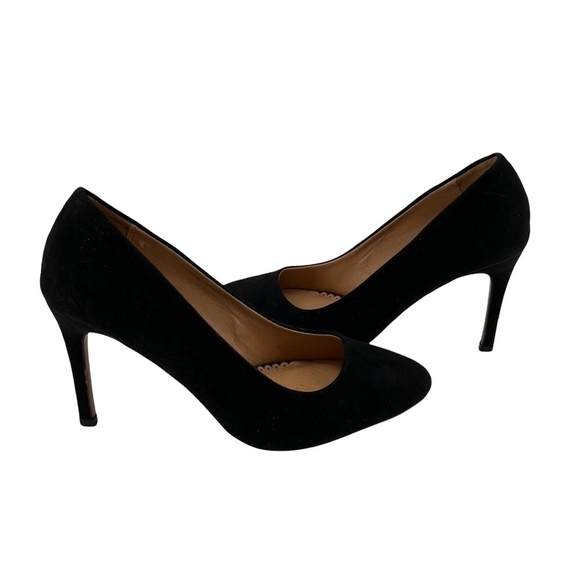 Ann Taylor Loft Black Suede Heels Size 5 1/2 - Picture 1 of 6